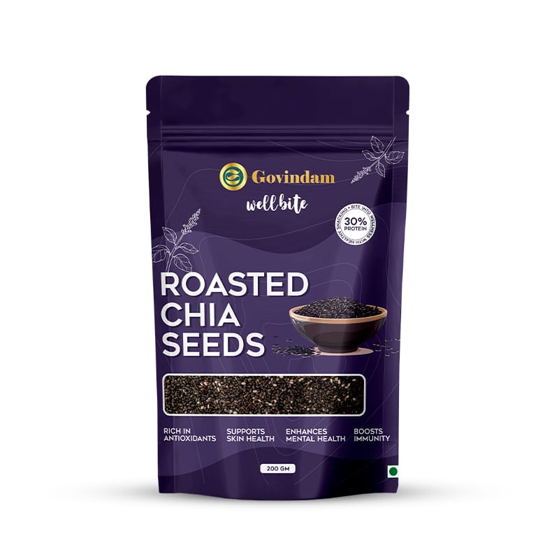 Chia Seeds - Premium Roasted Superfood Perfectly roasted chia seeds showing rich color and texture