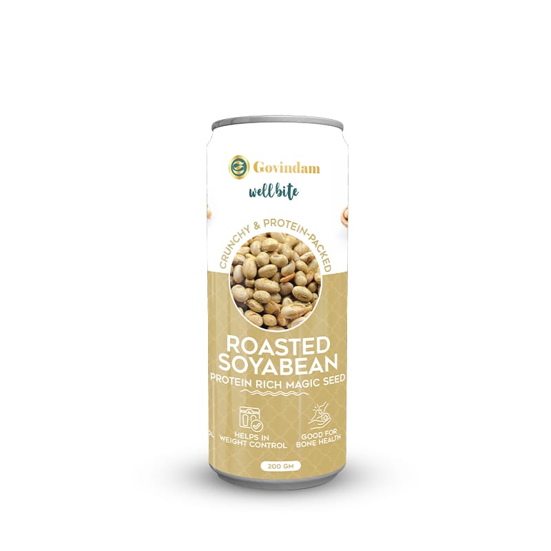 Roasted Soyabin - Plant Protein Snack Perfectly roasted soybeans showing golden-brown color