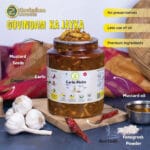 Garlic pickle complementing traditional Indian thali