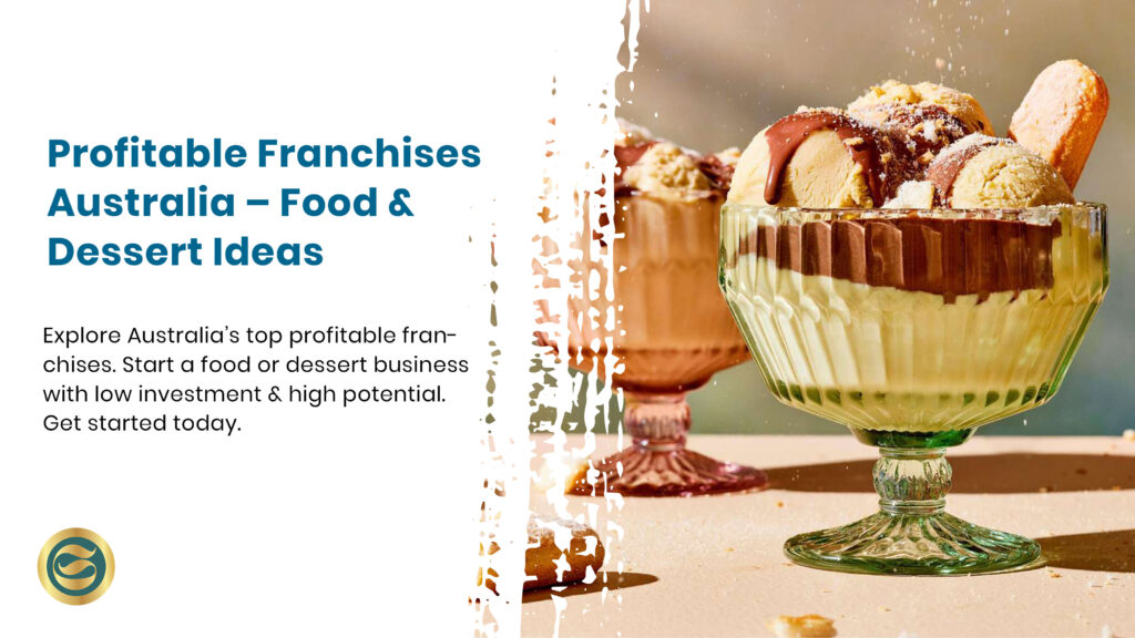 Successful food franchise owner proudly standing in their thriving Australian dessert shop with happy customers and staff