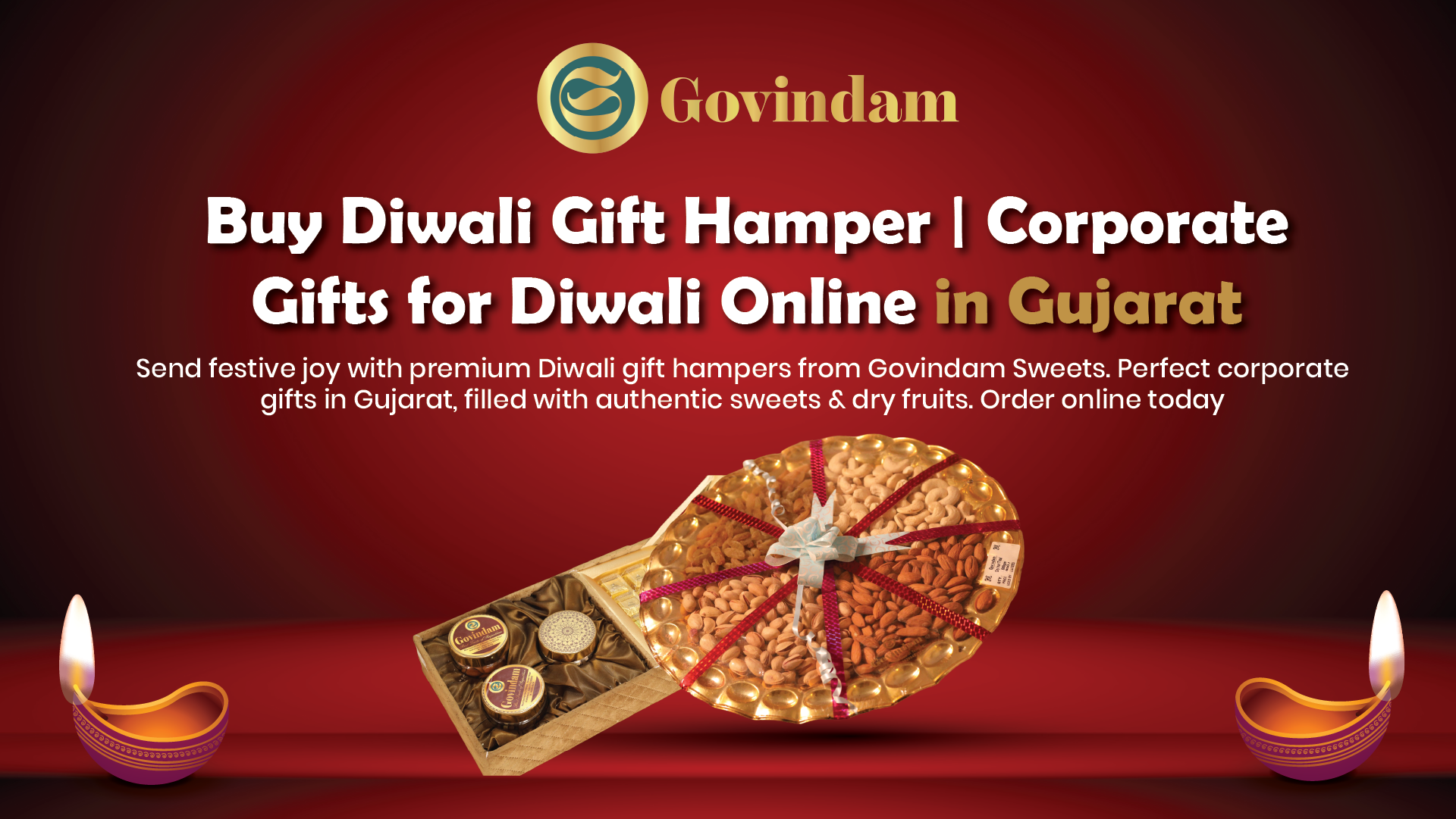 Premium Diwali gift hampers Gujarat authentic sweets dry fruits corporate gifts