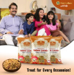 Badam Lachha showcasing golden crispy almond strips in premium glass bowl - luxury wholesale namkeen