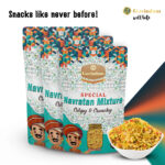 Navratan Mixture festive setting with Diwali decorations diyas rangoli showing premium nine treasure celebration snack